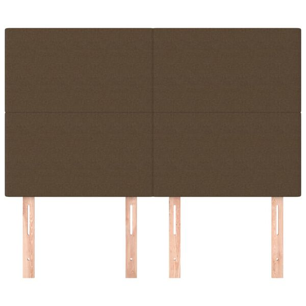 vidaXL H&ouml;fu&eth;gafl d&ouml;kkbr&uacute;nn 144x5x118/128 cm &uacute;r efni