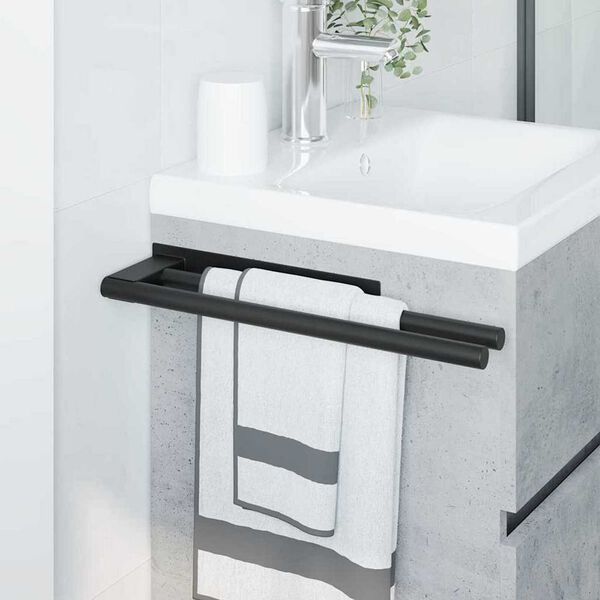 vidaXL Handklæðahengir Svartur 40 x 9 x 4 cm stainless steel