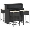 vidaXL 5 Hluta Gar&eth;barsett me&eth; Sessum P&oacute;l&yacute;rattan Svart