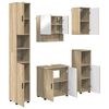 vidaXL Ba&eth;herbergismublasett 5 pcs Sonoma Eik Samsettur vi&eth;ur & metal