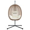 vidaXL Hangandi eggjast&oacute;ll Lj&oacute;s krem 104 x 100 x 191 cm p&oacute;l&yacute;rattan