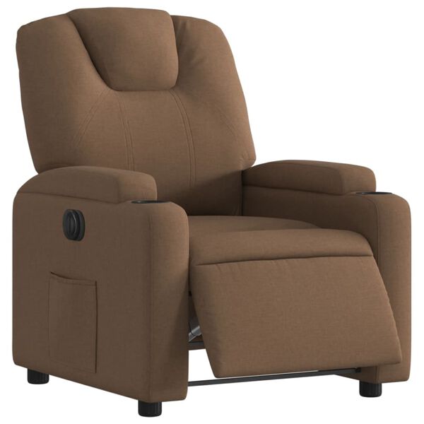 vidaXL Electric Recliner st&oacute;ll Br&uacute;nt efni