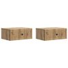 vidaXL Noat&ouml;flu sk&aacute;pur me&eth; sk&uacute;ffu 2 pcs Handverkseik 49 x 34,5 x 20 cm