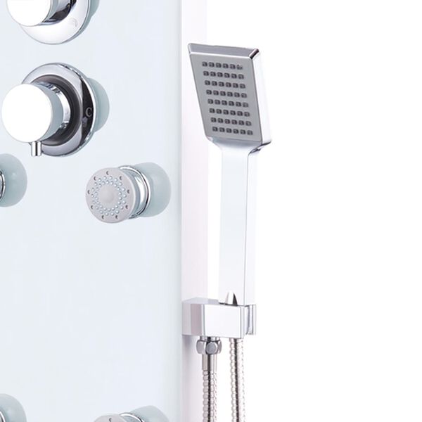 vidaXL Blöndunartæki í sturtu Gler 25x44,6x130 cm Hvítt