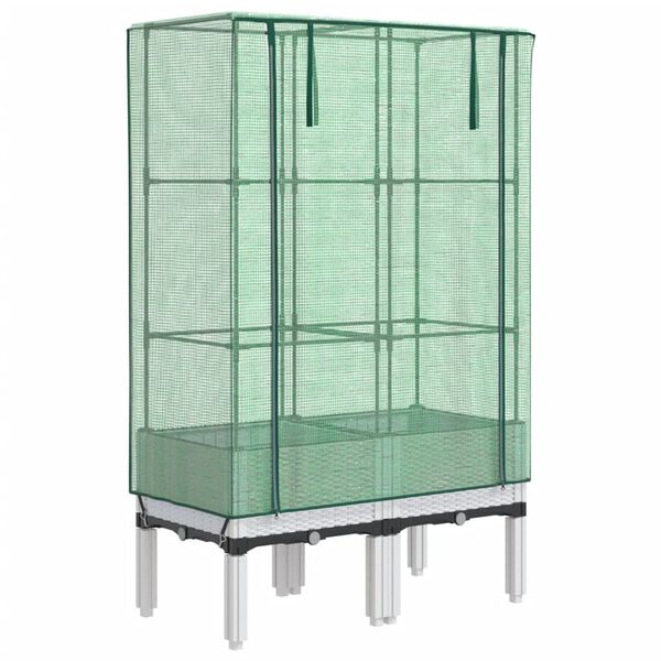 vidaXL Upph&aelig;kka&eth; Be&eth; me&eth; Gr&oacute;&eth;urh&uacute;sahl&iacute;f Spanskreyrs&uacute;tlit 80x40x140 cm