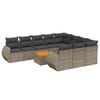 vidaXL 11 Hluta Gar&eth;s&oacute;fasett me&eth; Sessum Gr&aacute;r P&oacute;l&yacute;rattan