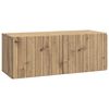 vidaXL Veggfestur sj&oacute;nvarpssk&aacute;pur Handverkseik 78,5 x 31 x 30 cm