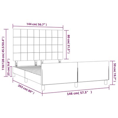 vidaXL Rúmgrind með Höfðagafli Bleik 140x200 cm Flauel