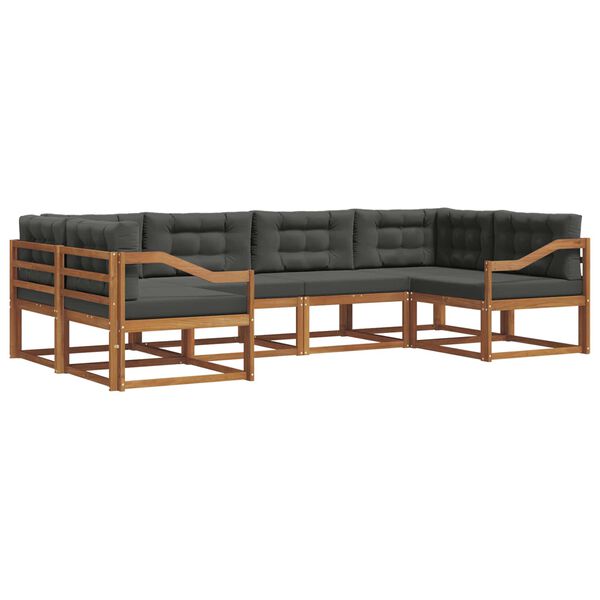 vidaXL &Uacute;ti s&oacute;fasett me&eth; p&uacute;&eth;i 6 pcs N&aacute;tt&uacute;rulegt og Antrac&iacute;t