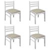 242031 vidaXL Dining Chairs 4 pcs White Solid Rubber Wood and Velvet