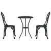 vidaXL Gar&eth; Bistro Set 3 pcs Svartur &Aacute;l