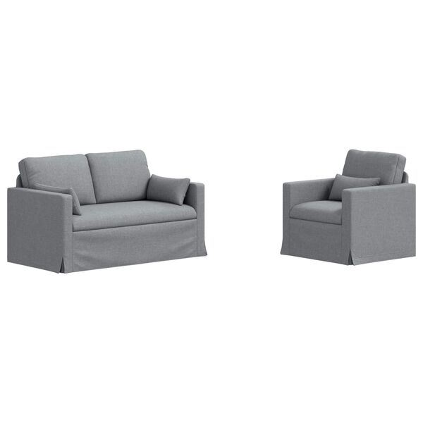 vidaXL S&oacute;fasett 2 pcs Lj&oacute;sgr&aacute;r 139 x 78 x 80 cm d&uacute;kur