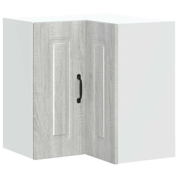 vidaXL Eldh&uacute;svegghornsk&aacute;pur Kalmar Gr&aacute;r Sonoma Eik Samsettur Vi&eth;ur