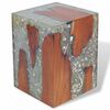 vidaXL Kollur Gegnheill Tekkvi&eth;ur og Res&iacute;n