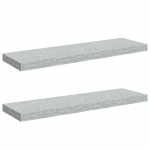 vidaXL Vegghengdar Hillur 2 stk. Steypugr&aacute;ar 80x23,5x3,8 cm MDF