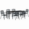 vidaXL Gar&eth;ur bor&eth;sett 7 pcs Antras&iacute;t Dufth&uacute;&eth;a&eth; st&aacute;l