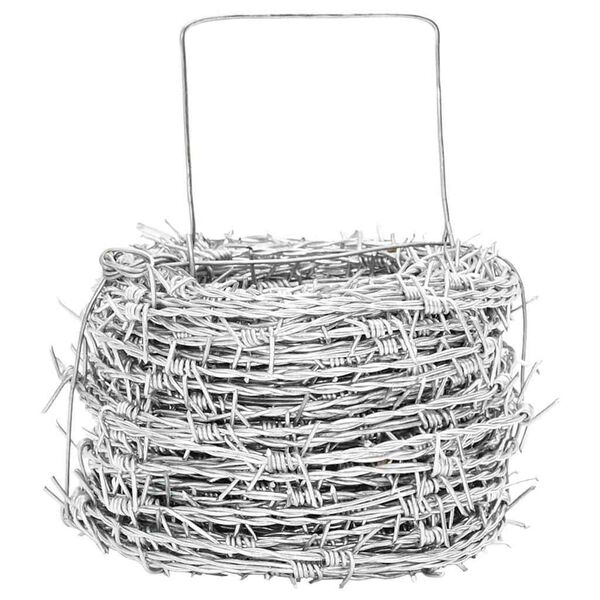 vidaXL &THORN;yrnikv&iacute;sl Silfur 100 m Hettan d&yacute;fa galvaniseru&eth; st&aacute;l