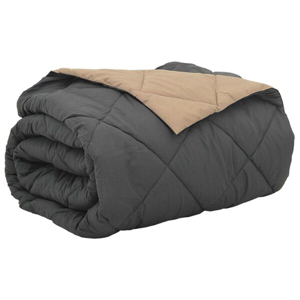 vidaXL Sumars&aelig;ng Antrac&iacute;t og Taupe 220 x 260 cm M&iacute;kr&oacute;f&iacute;ber