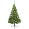 vidaXL Gervi fyrirfram l&yacute;stum j&oacute;latr&eacute; me&eth; 300 LED Gr&aelig;nn 180 cm PVC