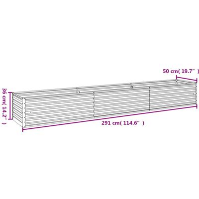 vidaXL Upphækkað Garðker 291x50x36 cm Corten Stál