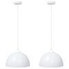 vidaXL hengilampar 2 stk H&aelig;&eth;arstillanlegir E27 Hv&iacute;tir &Oslash; 30 cm M&aacute;lmur