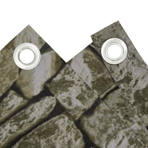 vidaXL Skj&oacute;lveggur &aacute; Svalir Steina&uacute;tlit 600x120 cm PVC