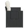 vidaXL Garðsófi með Sessum 2-sæta Svartur Pólýrattan