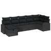 vidaXL Gar&eth;s&oacute;fa sett me&eth; p&uacute;&eth;i me&eth; geymslu 7 pcs Svartur p&oacute;l&yacute;rattan