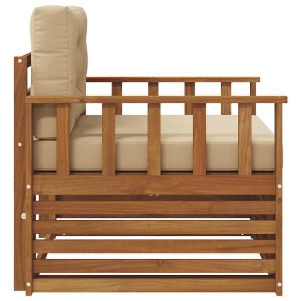 vidaXL &Uacute;ti s&oacute;fasett Solid Akas&iacute;uskei&eth; og P&oacute;lyester N&aacute;tt&uacute;rulegur