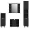 vidaXL Baðherbergismublasett með hurð 4 pcs Svartur 30 x 30 x 179.5 cm