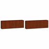 vidaXL Vegghengd Pl&ouml;ntuker 2 stk. Ry&eth;litur Corten St&aacute;l 53x10x17 cm