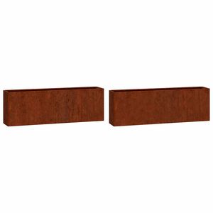 vidaXL Vegghengd Pl&ouml;ntuker 2 stk. Ry&eth;litur Corten St&aacute;l 53x10x17 cm