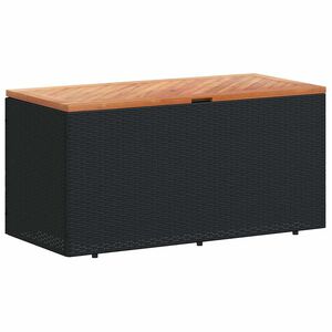 vidaXL Garðgeymslukassi Svartur 110x50x54 cm Pólýrattan Akasíuviður