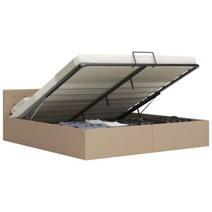 vidaXL V&ouml;kvalyft Geymslur&uacute;mgrind Cappuccinobr&uacute;nt Le&eth;url&iacute;ki 180x200 cm