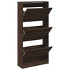 vidaXL Sk&oacute;sk&aacute;pur Br&uacute;nn Eikarlitur 60x21x125,5 cm Samsettur Vi&eth;ur