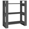 vidaXL B&oacute;kask&aacute;pur/Skilr&uacute;m Gr&aacute;tt 80x35x91 cm Gegnheil Fura