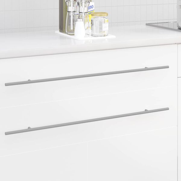 vidaXL Sk&aacute;p handfang 12 pcs Silfur 800 mm Ry&eth;fr&iacute;tt St&aacute;l