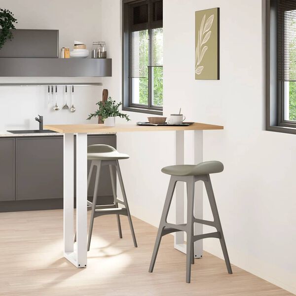 vidaXL barbor&eth;sf&aelig;tur U-laga 2 stk. hv&iacute;tir 50x(110-111) cm st&aacute;l