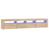 vidaXL Sj&oacute;nvarpssk&aacute;pur me&eth; LED Lj&oacute;sum Sonoma Eik 210x35x40 cm