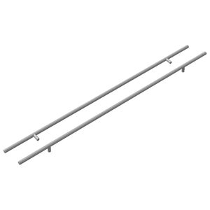 vidaXL Sk&aacute;p handfang 2 pcs Silfur 800 mm Ry&eth;fr&iacute;tt St&aacute;l