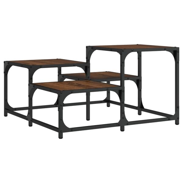 vidaXL Sófaborð Brúnn Eikarlitur 68x68x40 cm Samsettur Viður