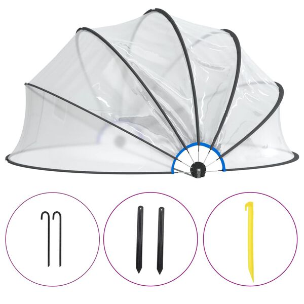 vidaXL Sundlaugarhvelfing Hringlaga 467x234 cm PVC