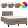 vidaXL H&oacute;lfa&eth; Springr&uacute;m me&eth; D&yacute;nu og LED M&oacute;gr&aacute;r 120x200cm Tauefni
