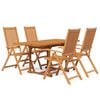 vidaXL 5 Parta Gar&eth;bor&eth;stofusett Gegnheill Akas&iacute;uvi&eth;ur 120-170 cm