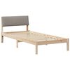 vidaXL R&uacute;mrammi me&eth; h&ouml;fu&eth;gafl Br&uacute;nn og taupe 90 x 200 cm Gegnheil fura