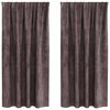 vidaXL Flauels skaut me&eth; gluggatj&ouml;ldum 2 pcs Br&uacute;nn 175 x 140 cm Flauel