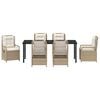 vidaXL Gar&eth;ur bor&eth;sett 7 pcs Beige og rj&oacute;ma hv&iacute;tur p&oacute;l&yacute;rattan