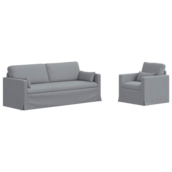 vidaXL S&oacute;fasett 2 pcs Lj&oacute;sgr&aacute;r 198 x 78 x 80 cm d&uacute;kur
