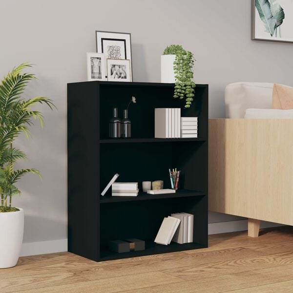 vidaXL Hangandi Veggskápur Svartur 69,5x32,5x90 cm