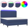 vidaXL H&oacute;lfa&eth; Springr&uacute;m me&eth; D&yacute;nu og LED Bl&aacute;tt 180x200cm Tauefni
